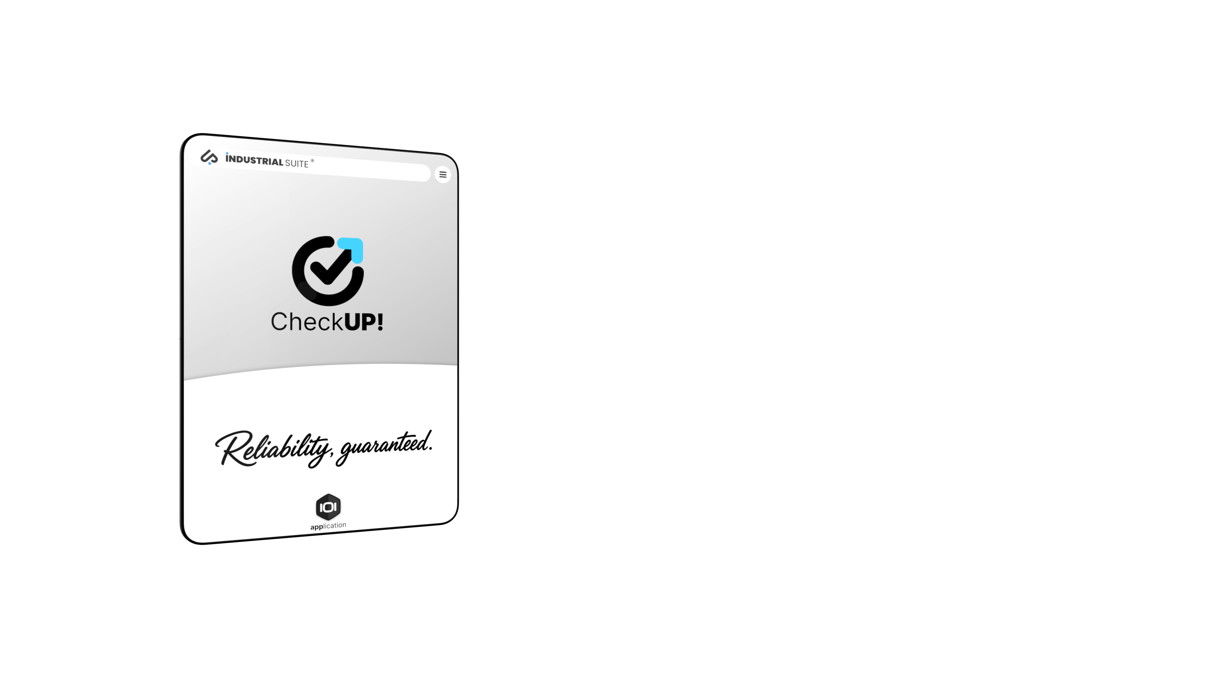 Tablette présentant CheckUP!, l’application de maintenance
