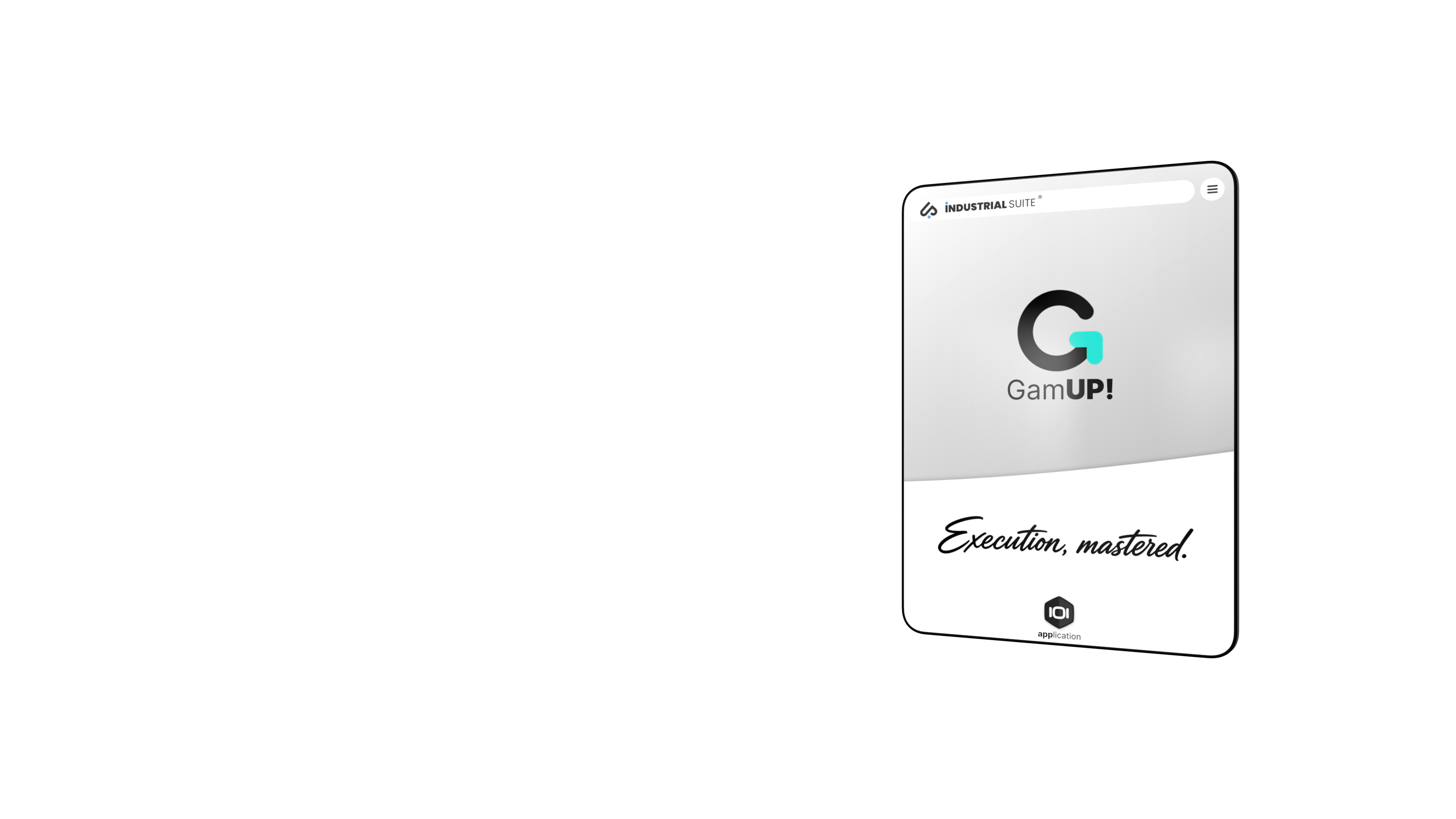 Tablette présentant GamUP!, l’application de production